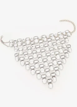 Hot Ashley Stewart Crystal And Faux Pearl Collar