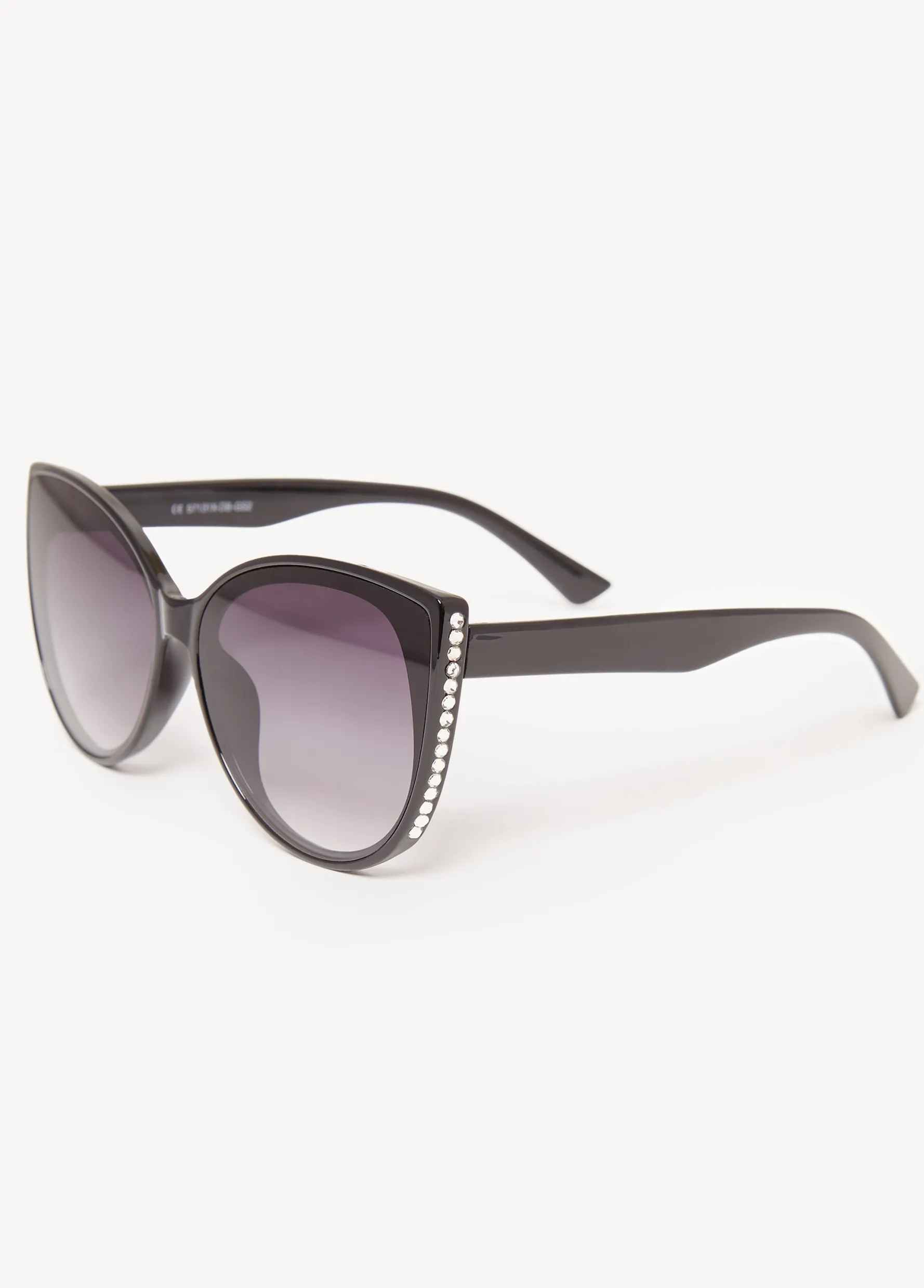 Discount Ashley Stewart Crystal Cat Eye Tinted Sunglasses Black
