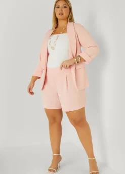 New Ashley Stewart Cuffed Open Front Blazer