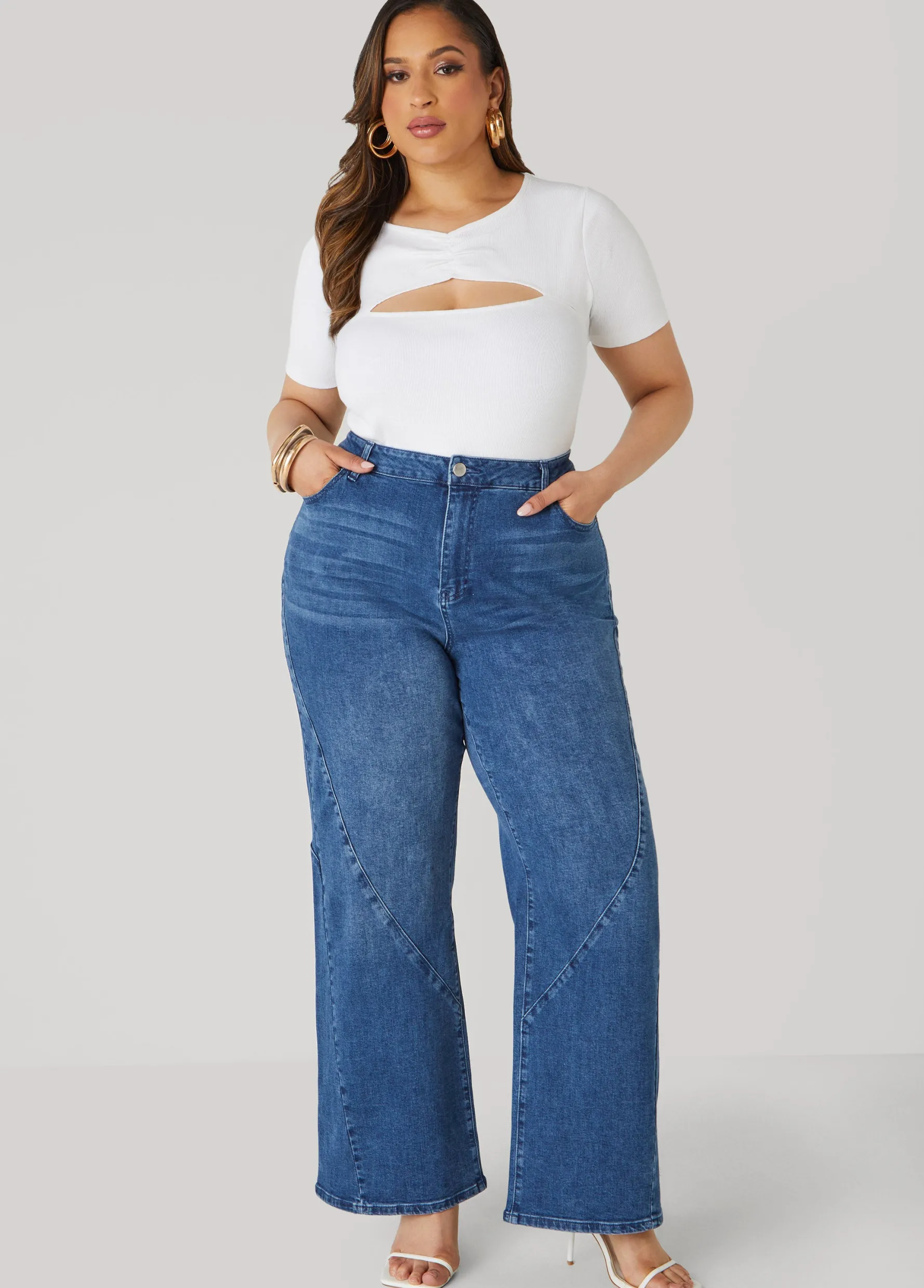 Best Ashley Stewart Cutout Ribbed Tee