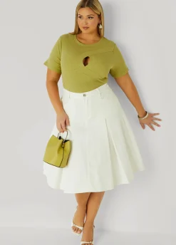 Sale Ashley Stewart Cutout Ribbed Top