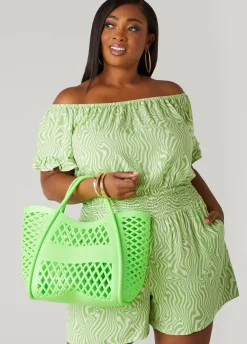 Fashion Ashley Stewart Cutout Rubber Shopping Tote Amazon