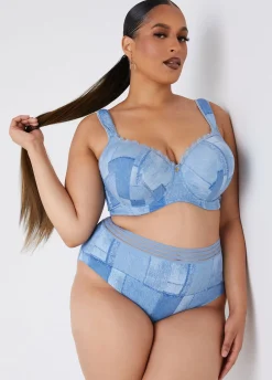 Clearance Ashley Stewart Sheer Waist Brief Panty Denim