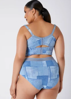 Clearance Ashley Stewart Sheer Waist Brief Panty Denim