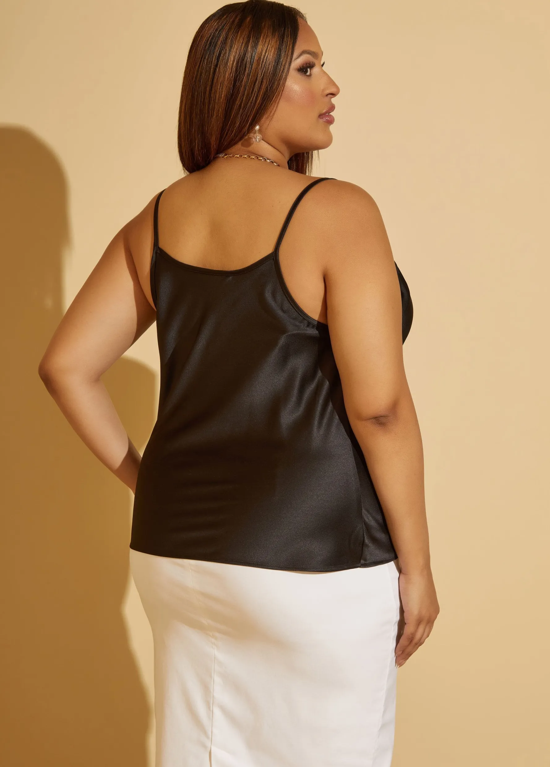 Discount Ashley Stewart Draped Satin Cami
