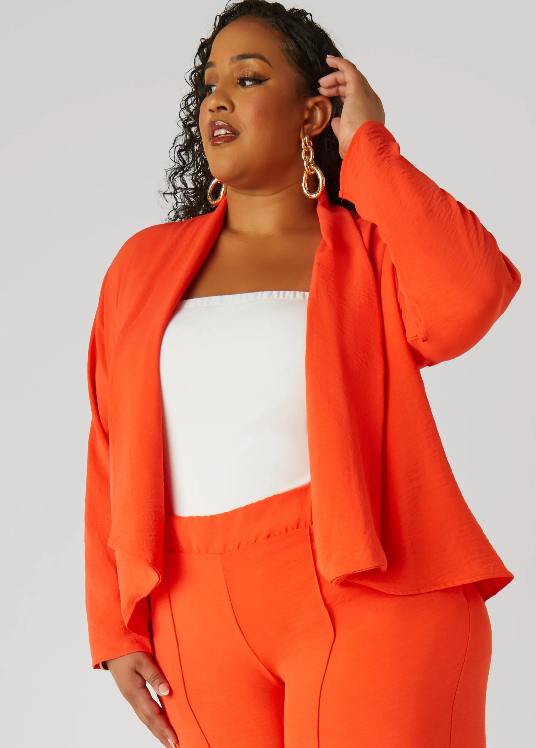 Sale Ashley Stewart Draped Textured Jacket