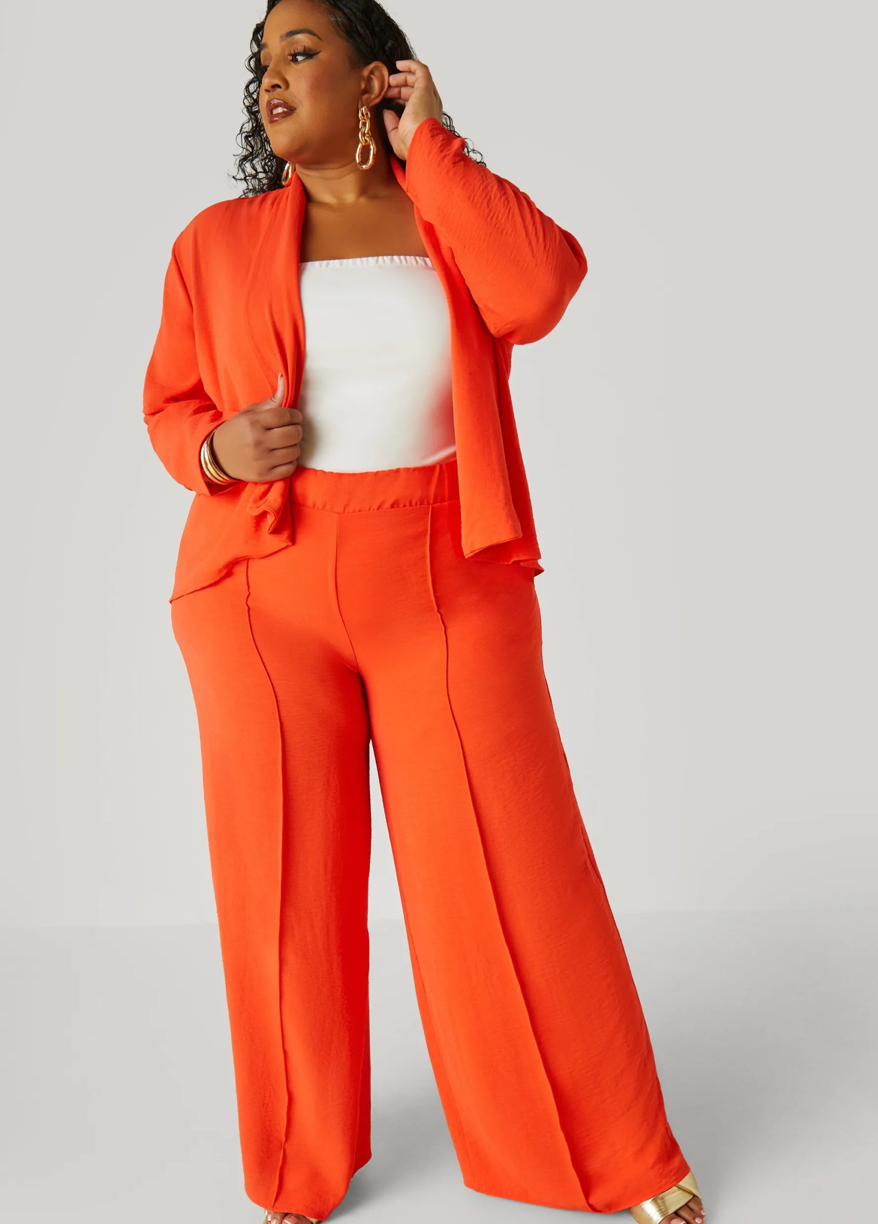 Sale Ashley Stewart Draped Textured Jacket