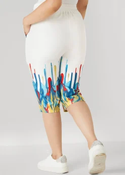 Best Ashley Stewart Drip Print Capris Multi