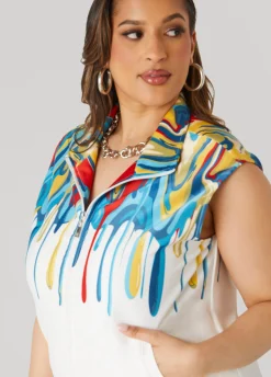 Hot Ashley Stewart Drip Print Vest Multi