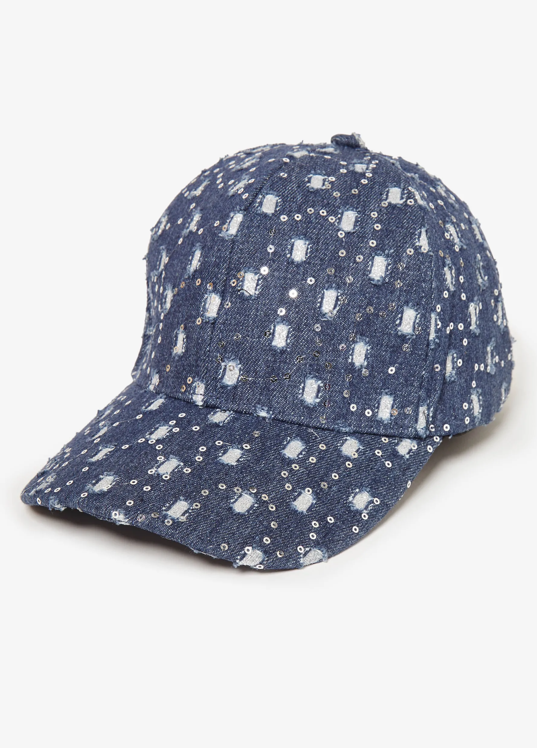 Sale Ashley Stewart Embellished Baseball Hat Denim