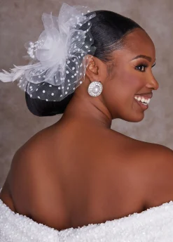 Best Ashley Stewart Embellished Tulle Bridal Fascinator