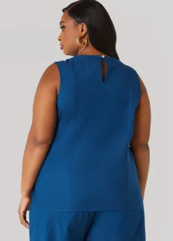 Best Ashley Stewart Embroidered Cotton And Linen Top
