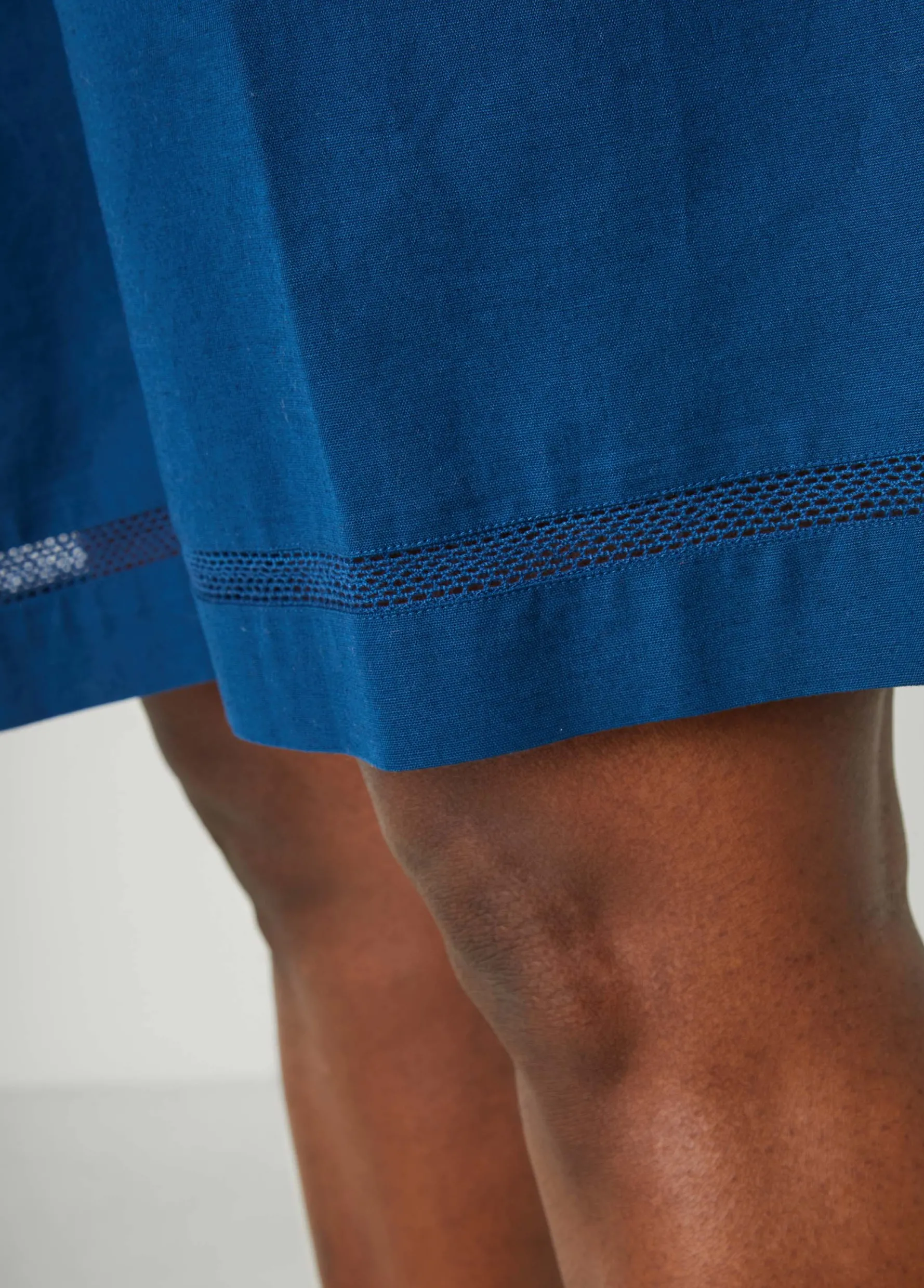 Hot Ashley Stewart Embroidered Cotton Blend Shorts Indigo