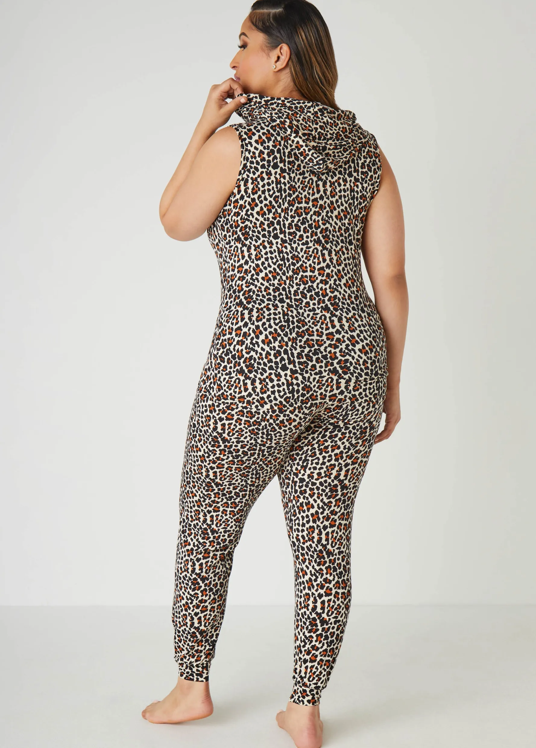 Clearance Ashley Stewart Emme Jordan Animal PJ Set Brown Animal