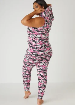 Clearance Ashley Stewart Emme Jordan Camo PJ Set Pink