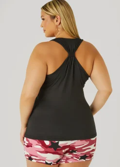 Best Ashley Stewart Emme Jordan Star PJs Shorts Set Multi