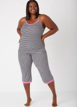 Sale Ashley Stewart Emme Jordan Striped PJ Set