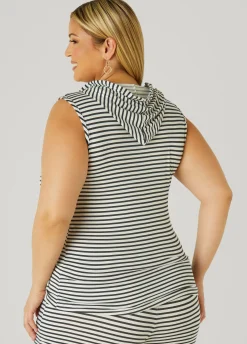 Best Ashley Stewart Emme Jordan Striped PJs Shorts Set Black