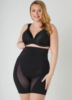 Sale Ashley Stewart Extra Firm Long Leg Shaper Shorts Black