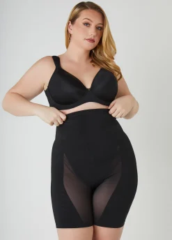 Sale Ashley Stewart Extra Firm Long Leg Shaper Shorts Black