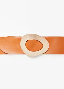 Online Ashley Stewart Faux Leather Belt Caramel Cafe