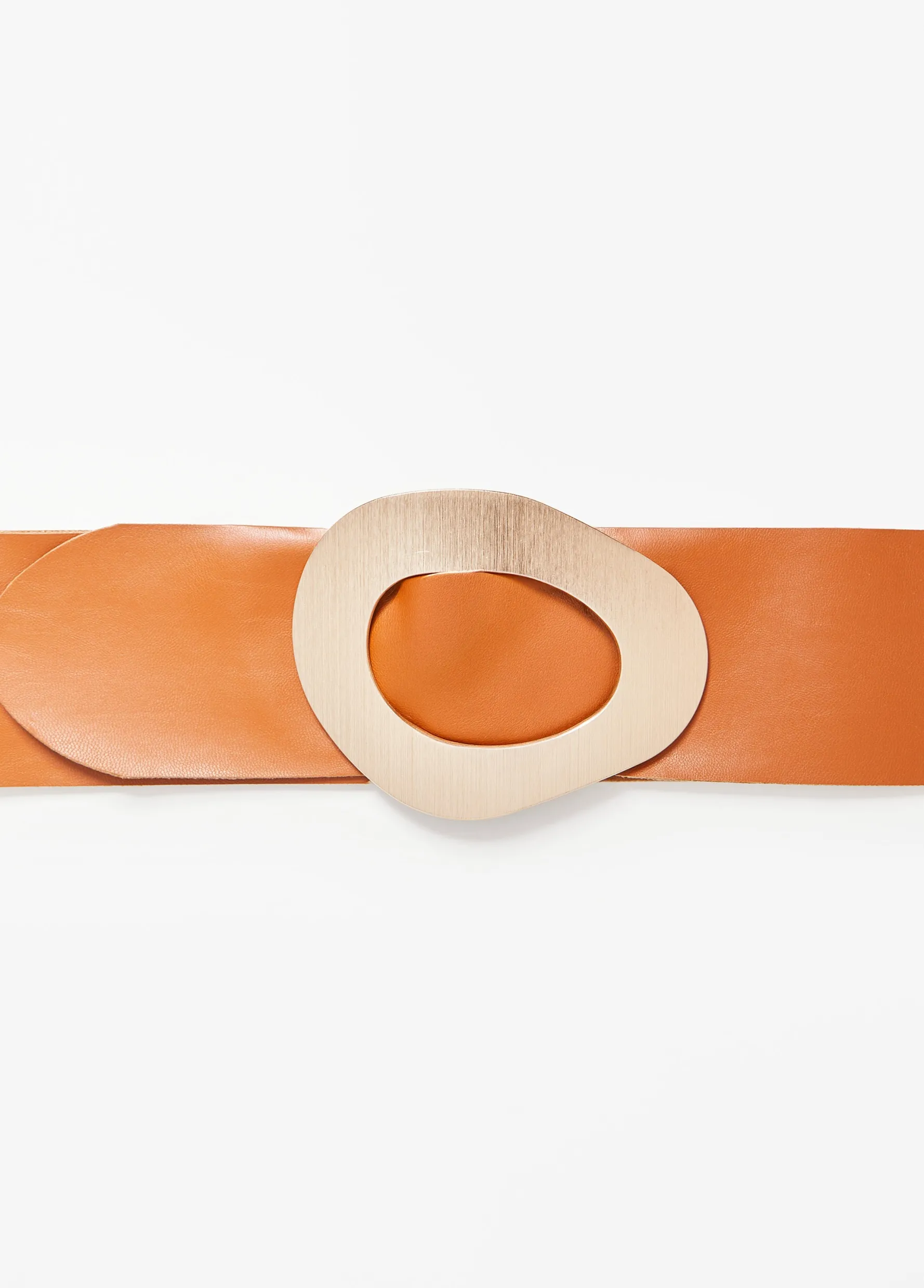 Online Ashley Stewart Faux Leather Belt Caramel Cafe