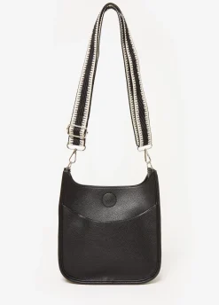 Clearance Ashley Stewart Faux Leather Crossbody Black
