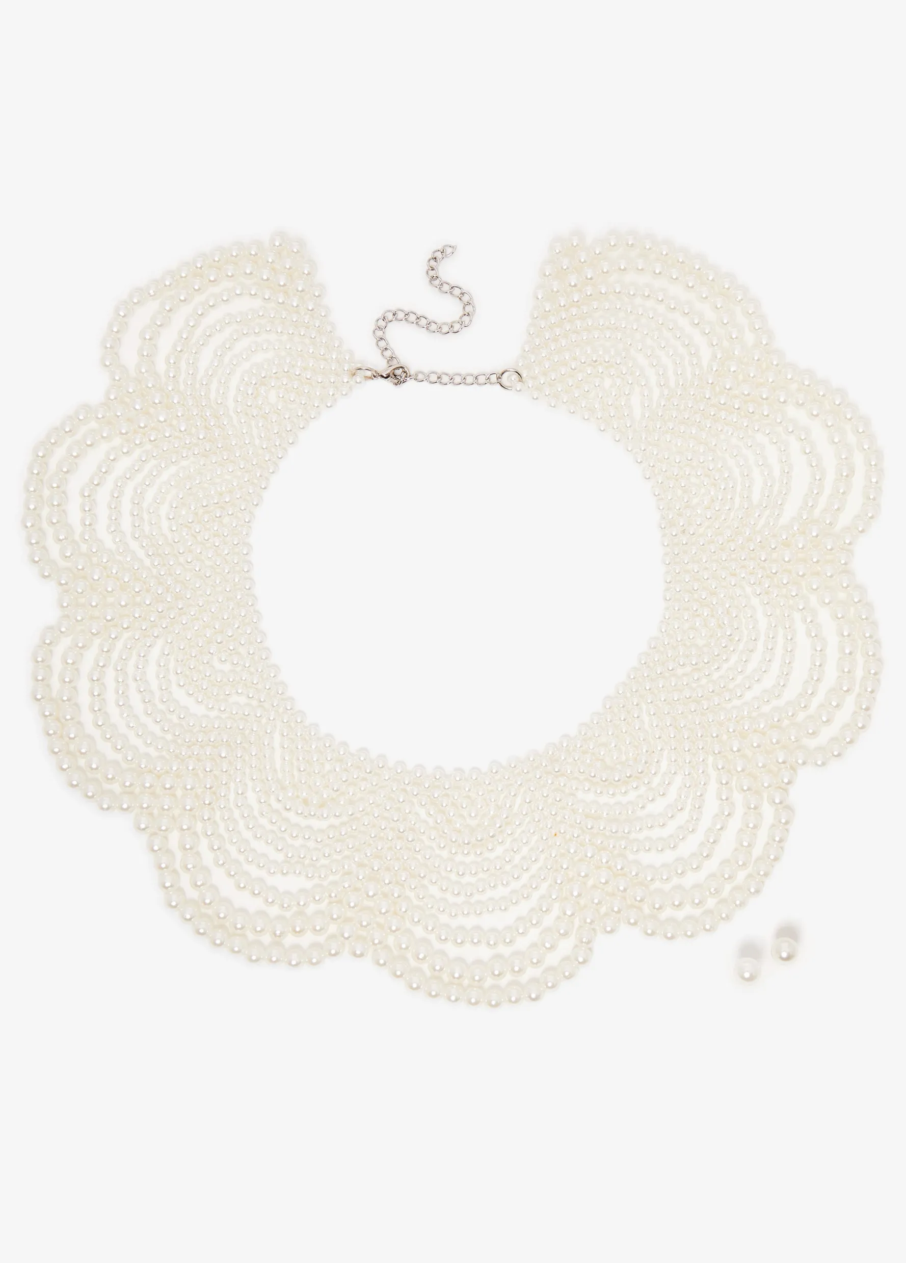 Best Ashley Stewart Faux Collar Set Pearl