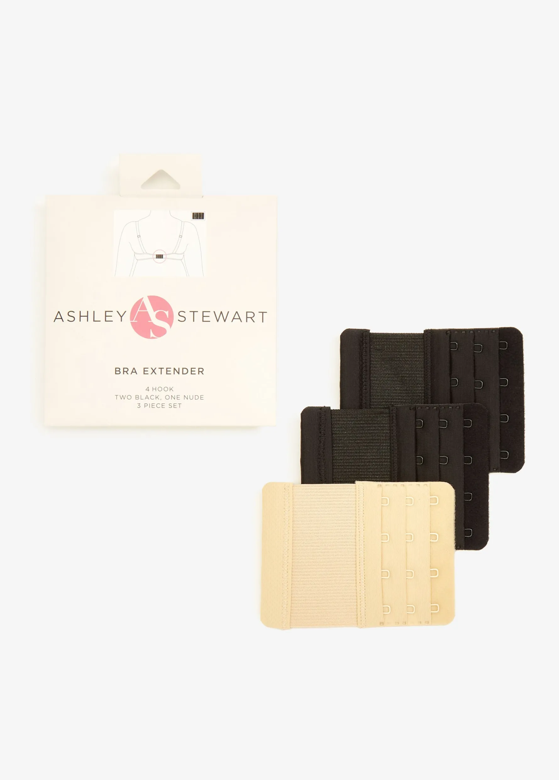 Online Ashley Stewart Four Hook Bra Extender Set Black Combo