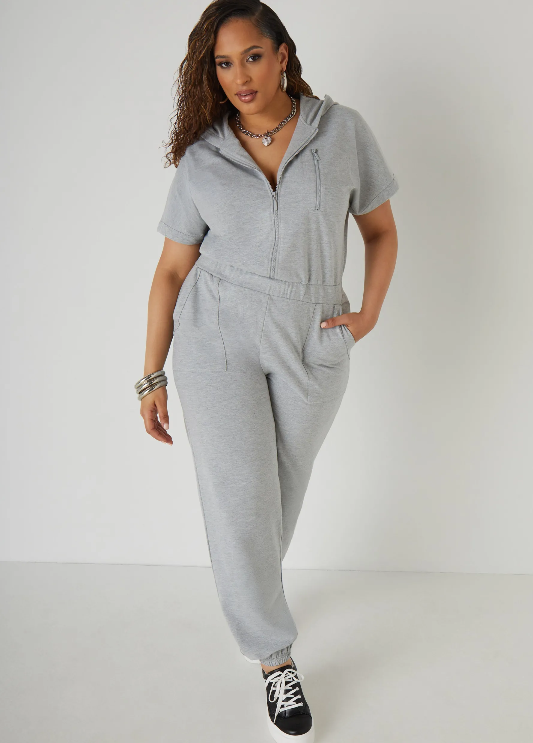 Online Ashley Stewart French Terry Joggers Jumpsuit
