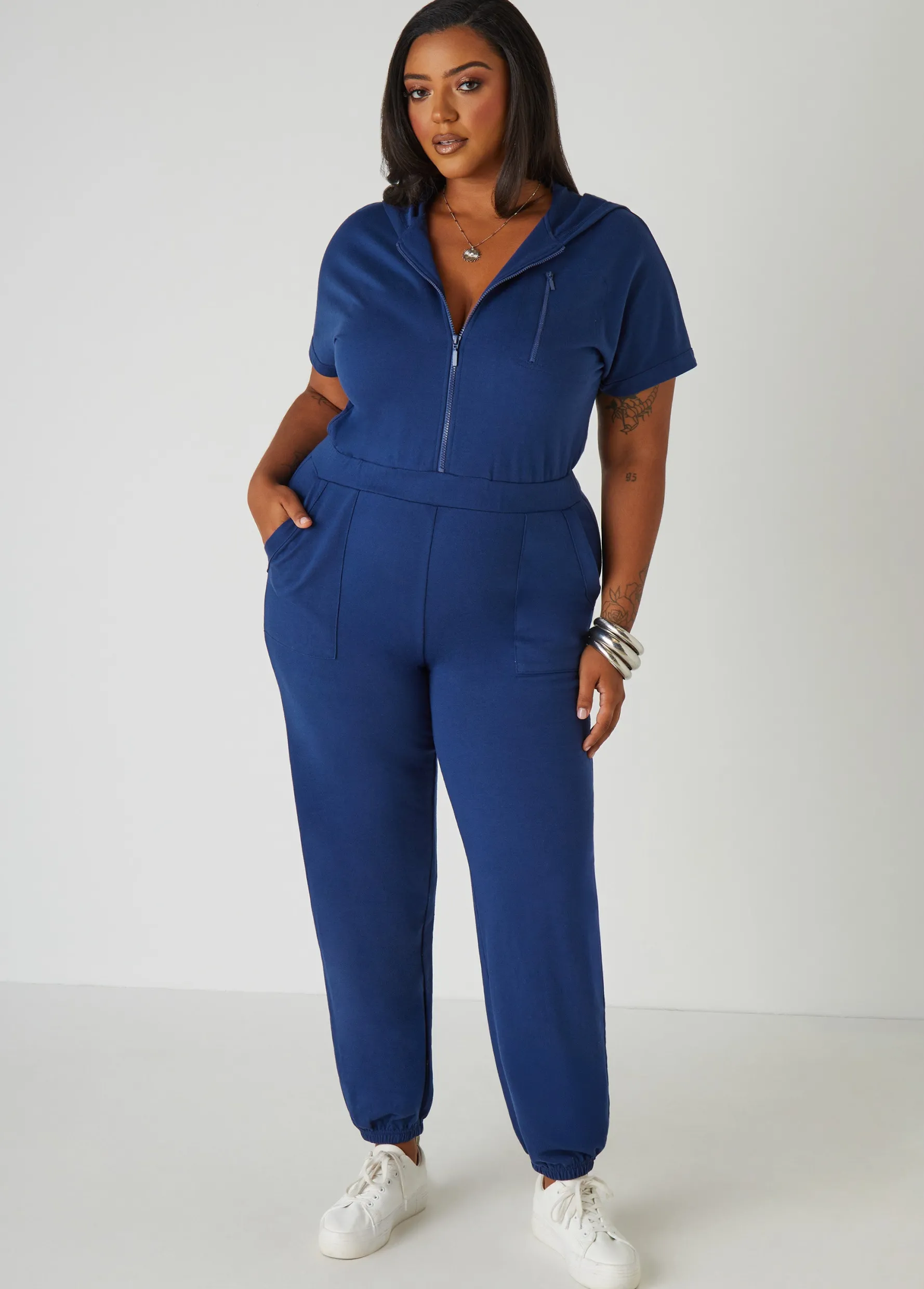 Online Ashley Stewart French Terry Joggers Jumpsuit