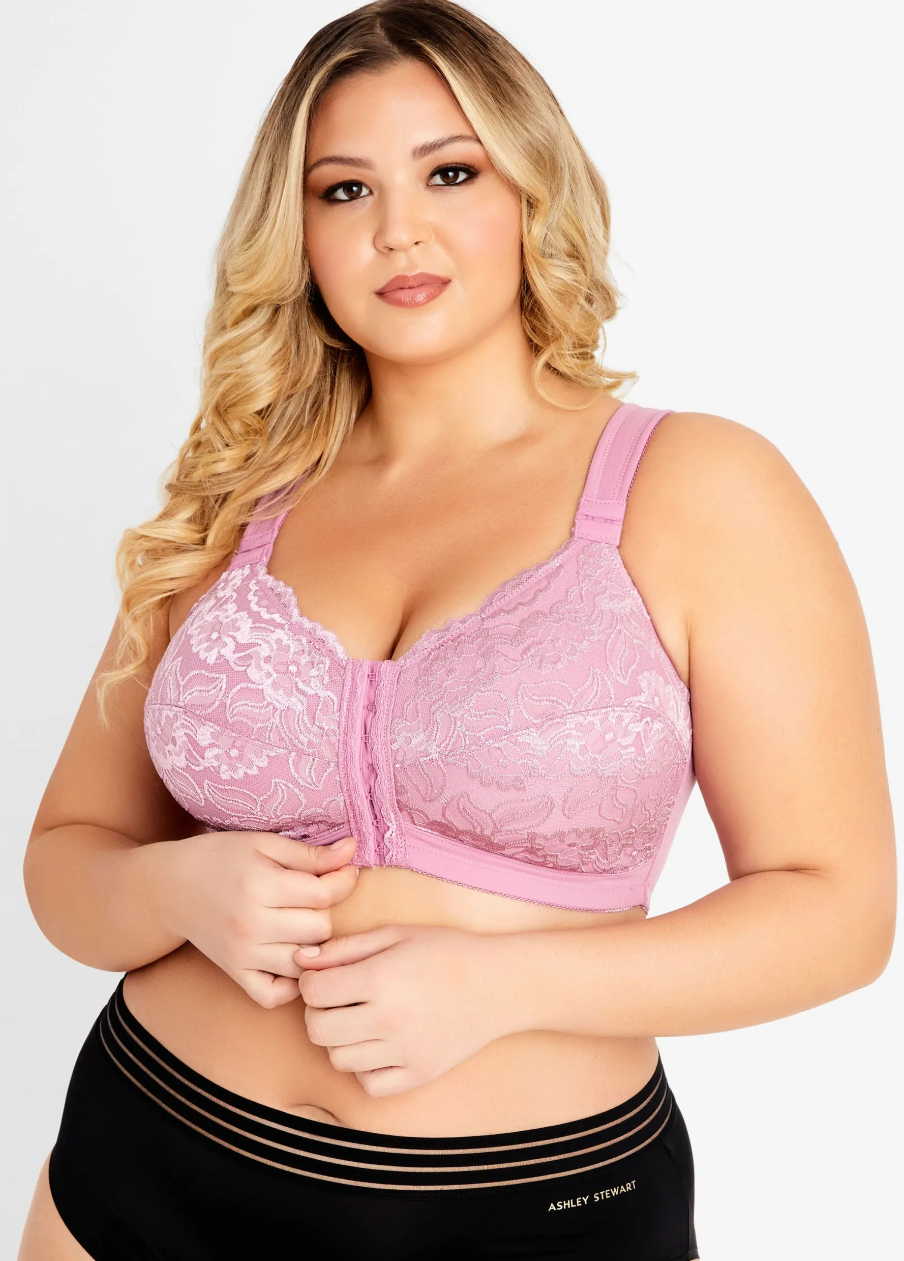 Discount Ashley Stewart Front Close Wireless Posture Bra