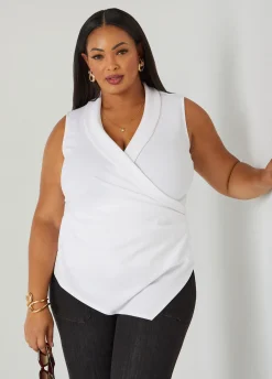 Best Ashley Stewart Gathered Faux Wrap Top