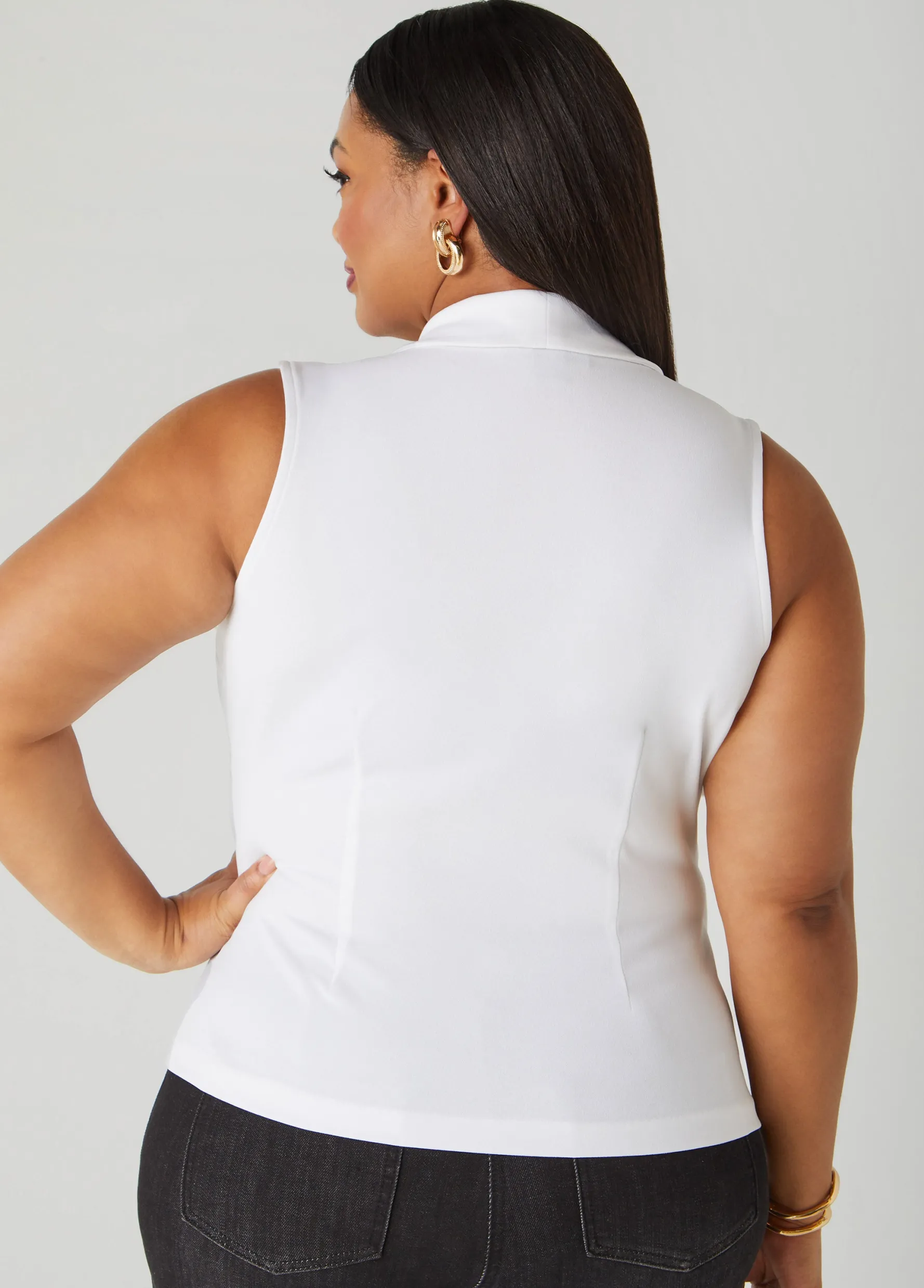 Best Ashley Stewart Gathered Faux Wrap Top