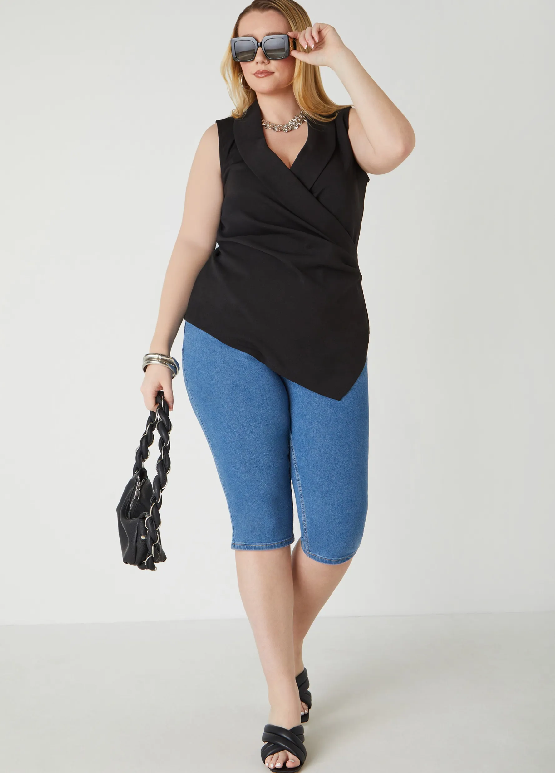 Best Ashley Stewart Gathered Faux Wrap Top