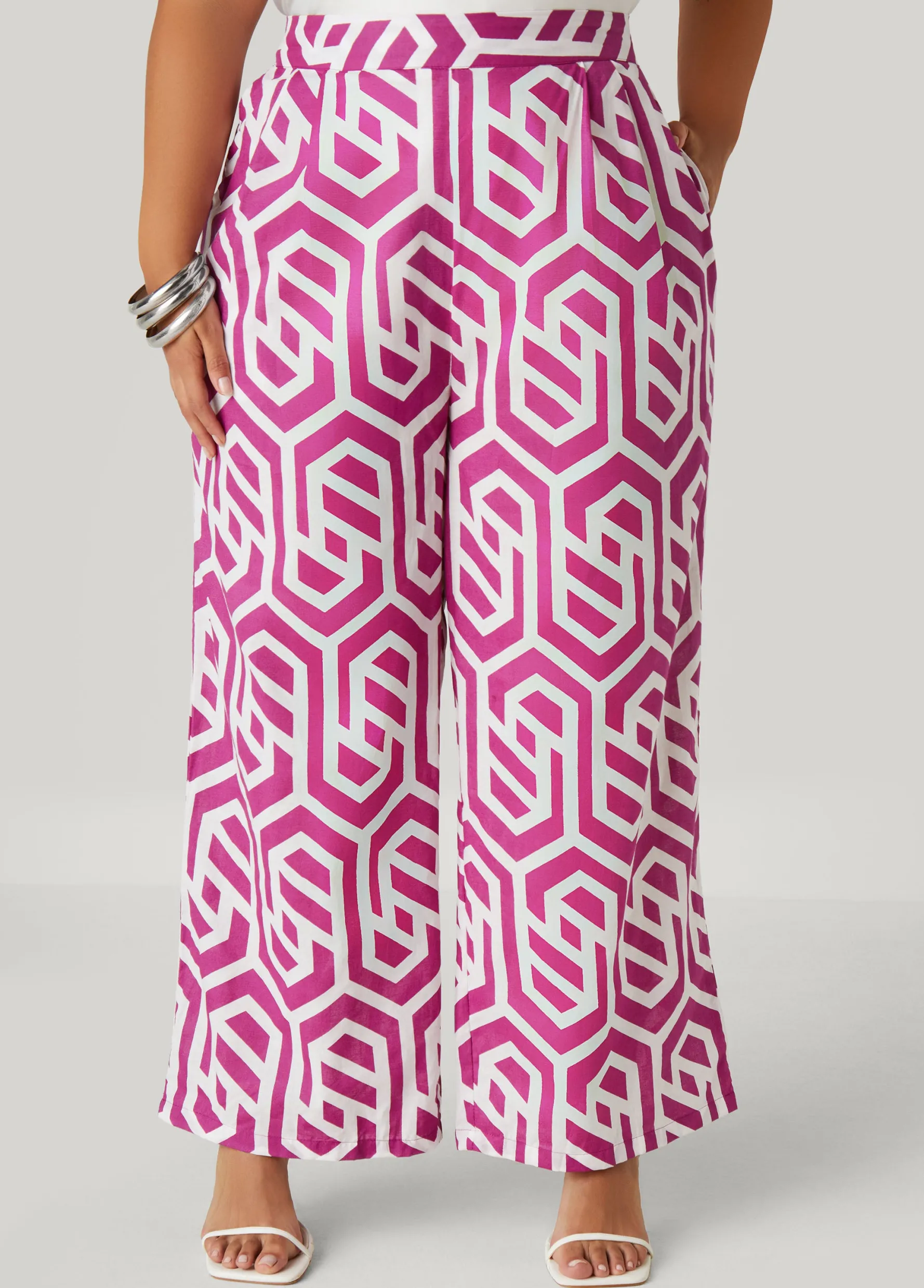 Clearance Ashley Stewart Geo Print Cotton Pants