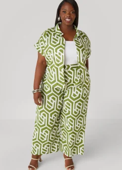 Clearance Ashley Stewart Geo Print Cotton Pants