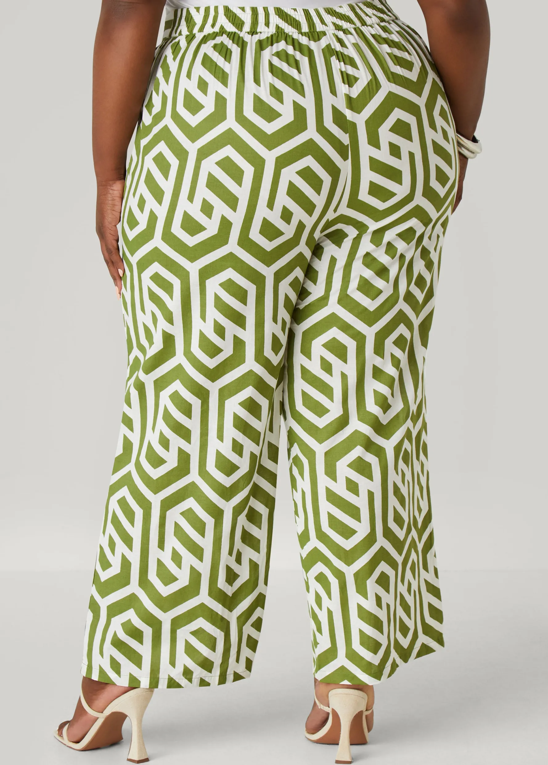 Clearance Ashley Stewart Geo Print Cotton Pants