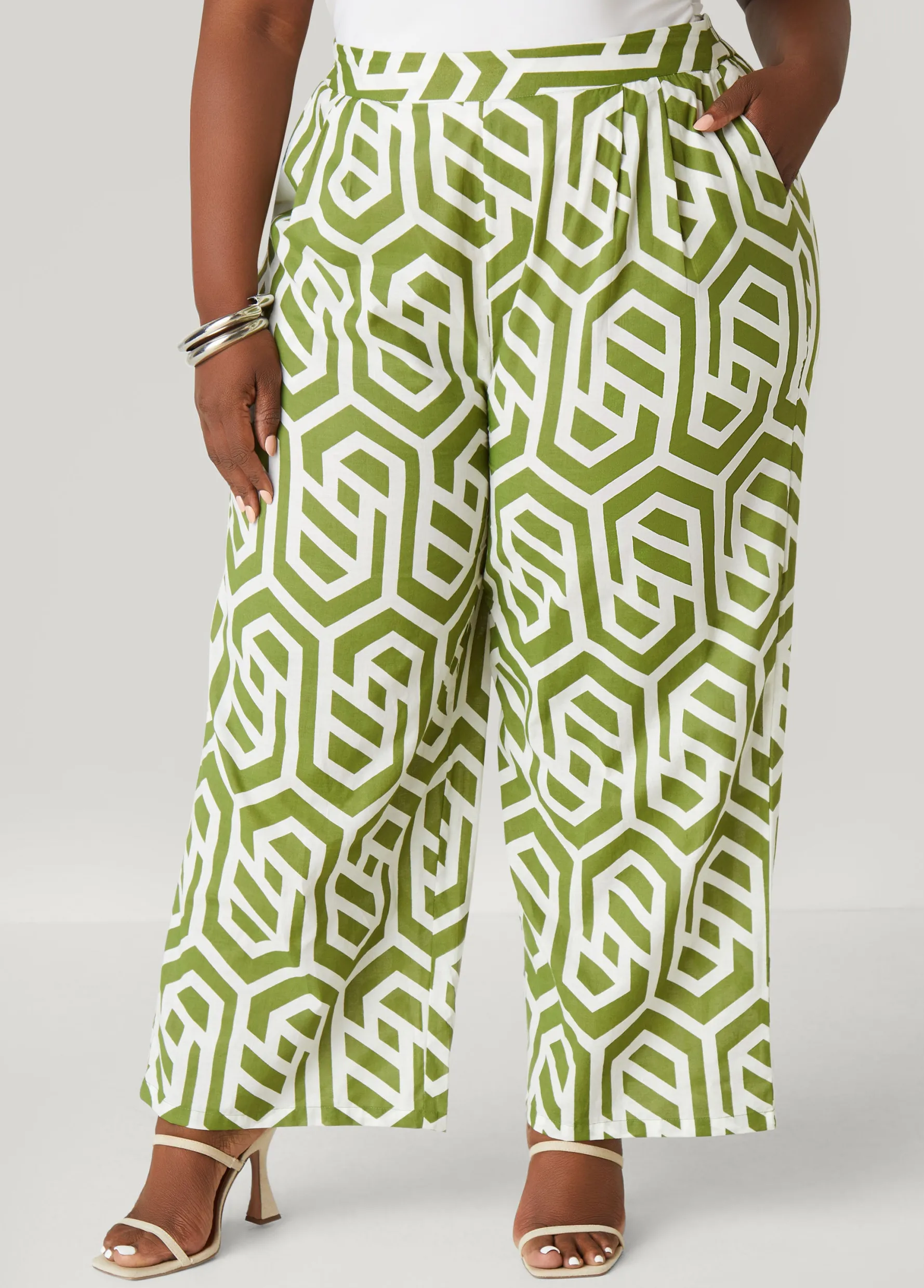 Clearance Ashley Stewart Geo Print Cotton Pants