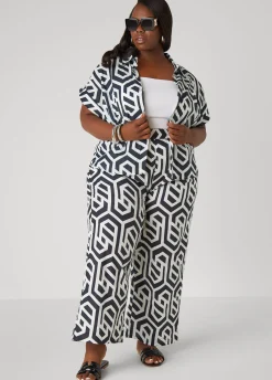 Clearance Ashley Stewart Geo Print Cotton Pants