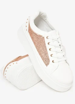 Fashion Ashley Stewart Glittered Low Top Sneakers
