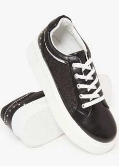 Fashion Ashley Stewart Glittered Low Top Sneakers
