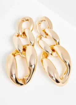 Sale Ashley Stewart Tone Chain Earrings Gold