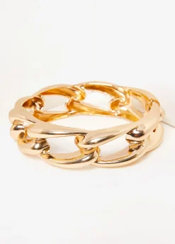 Online Ashley Stewart Tone Chain Link Cuff Gold