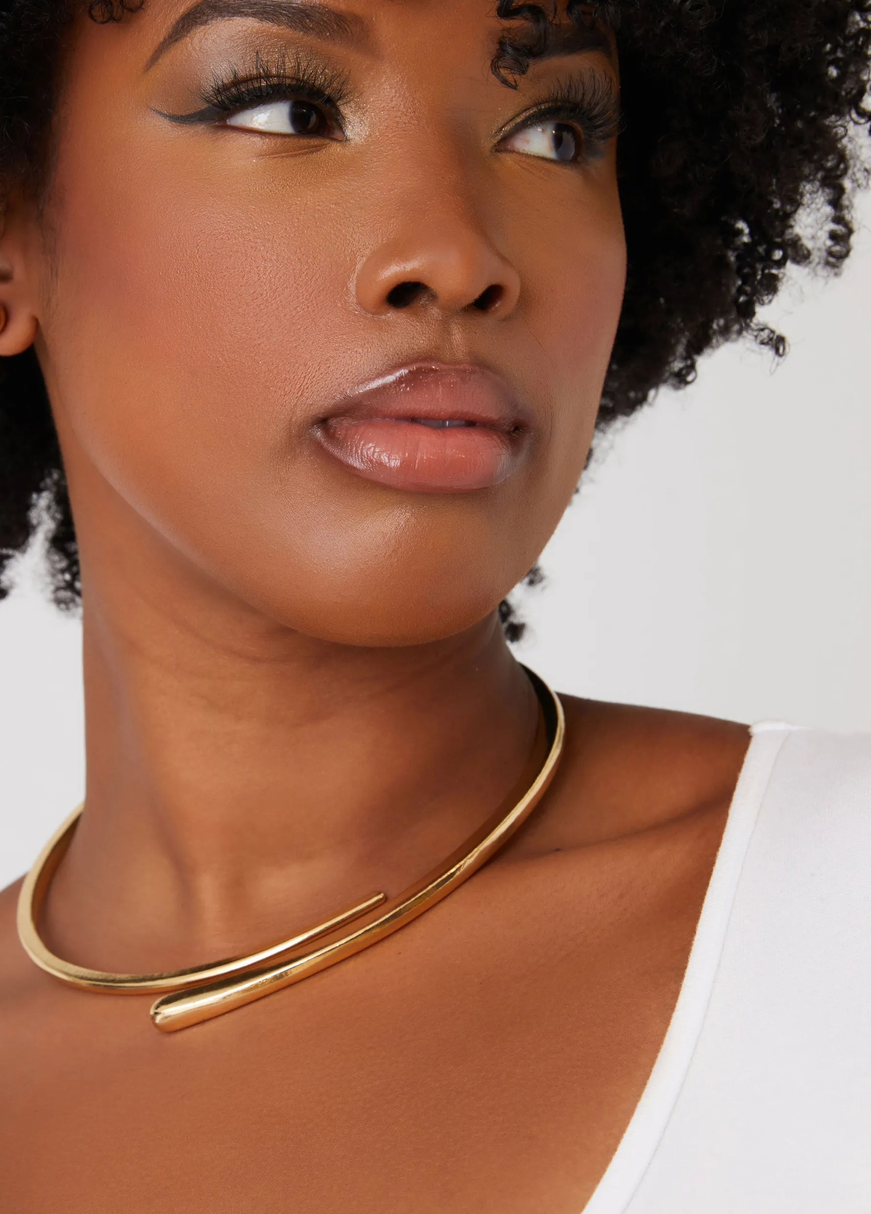 Clearance Ashley Stewart Tone Hinge Collar Set Gold