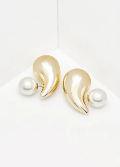 New Ashley Stewart Tone Teardrop Earrings Gold