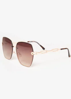 New Ashley Stewart Gradient Oversized Sunglasses Brown