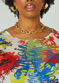 Best Ashley Stewart Graffiti Mesh Tee Multi