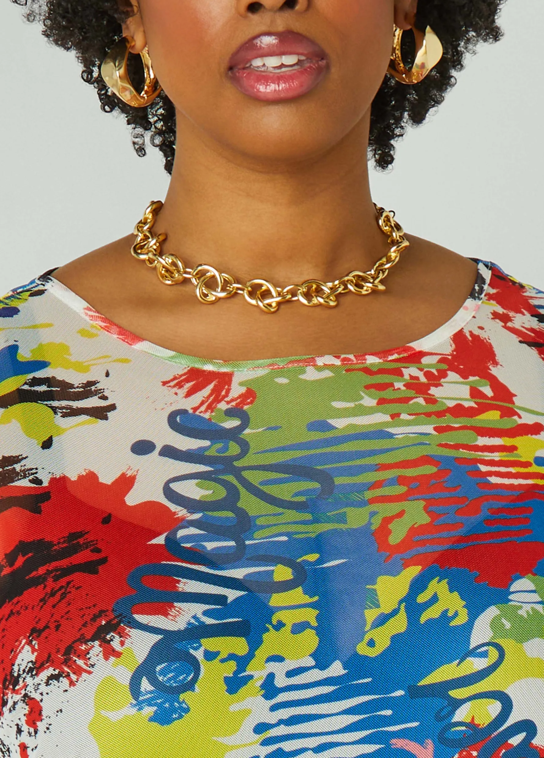 Best Ashley Stewart Graffiti Mesh Tee Multi