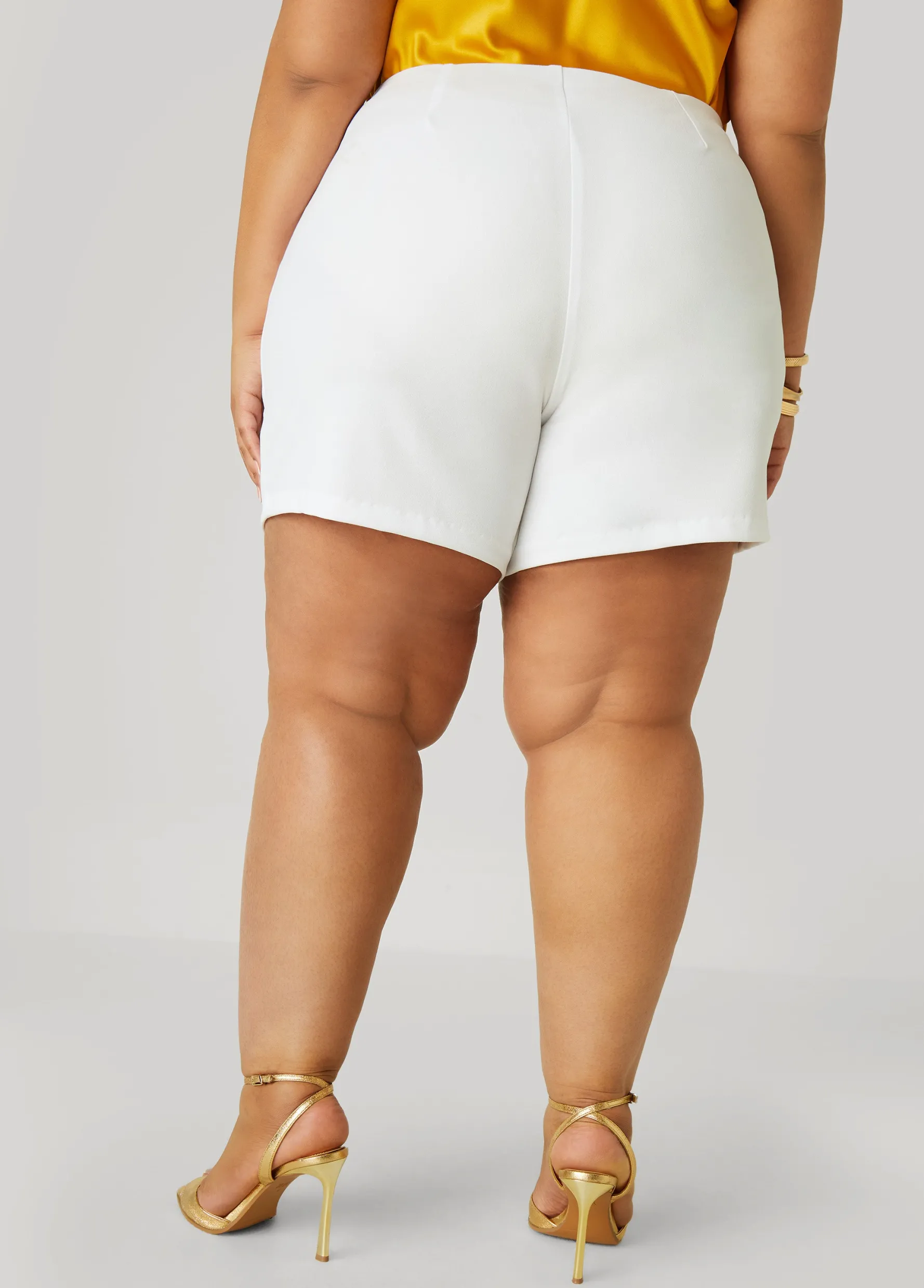 Clearance Ashley Stewart High Rise Crepe Shorts